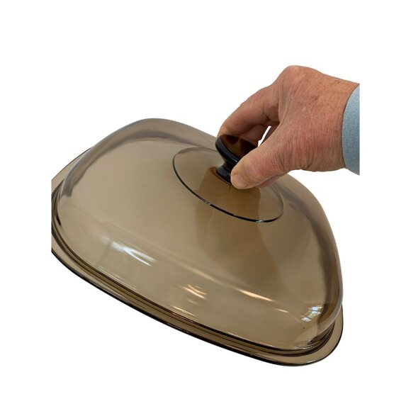 Pyrex Square Brown Glass Lid A12C 10.5" Replacement Cover For Cookware - Picture 2 of 6